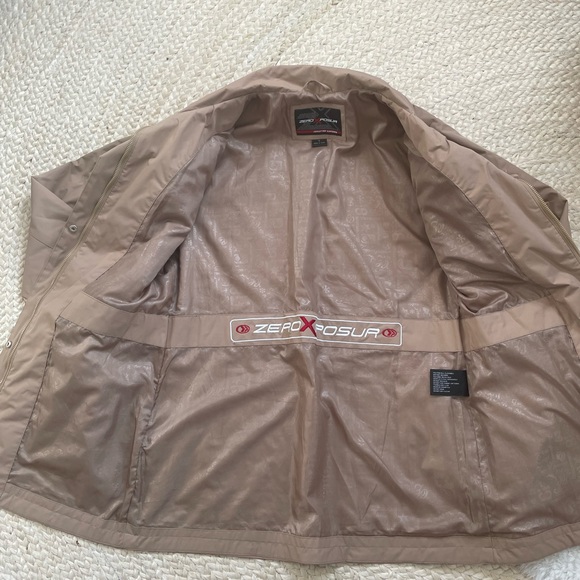 🦤 Women’s weather proof coat zero exposure tan trench coat style S - Picture 12 of 13